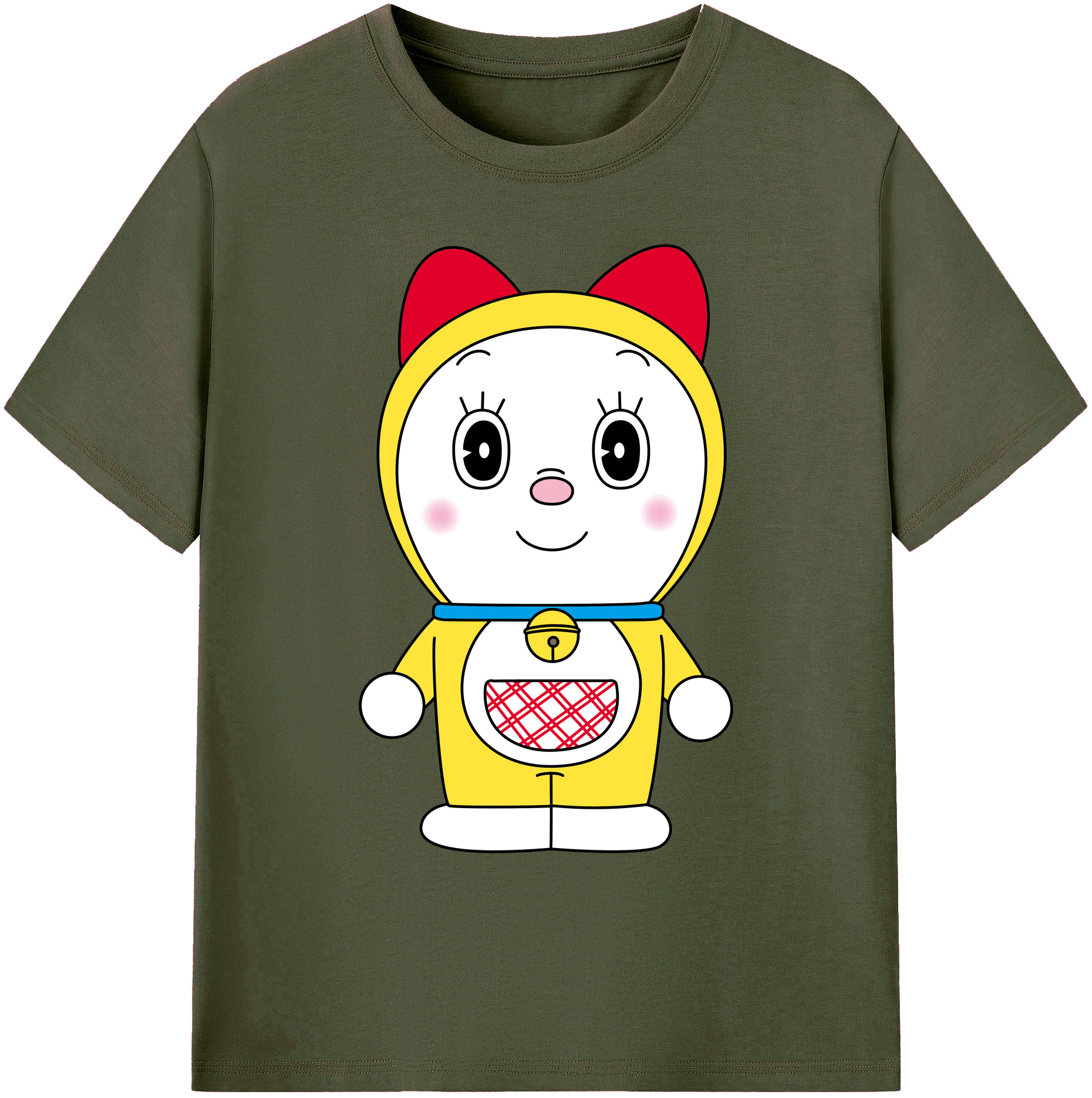 （画像用） ドラえもん ドラミ Doraemon Dorami 綿100％ メンズ半袖Tシャツ｜肌触りやわらか＆通気性